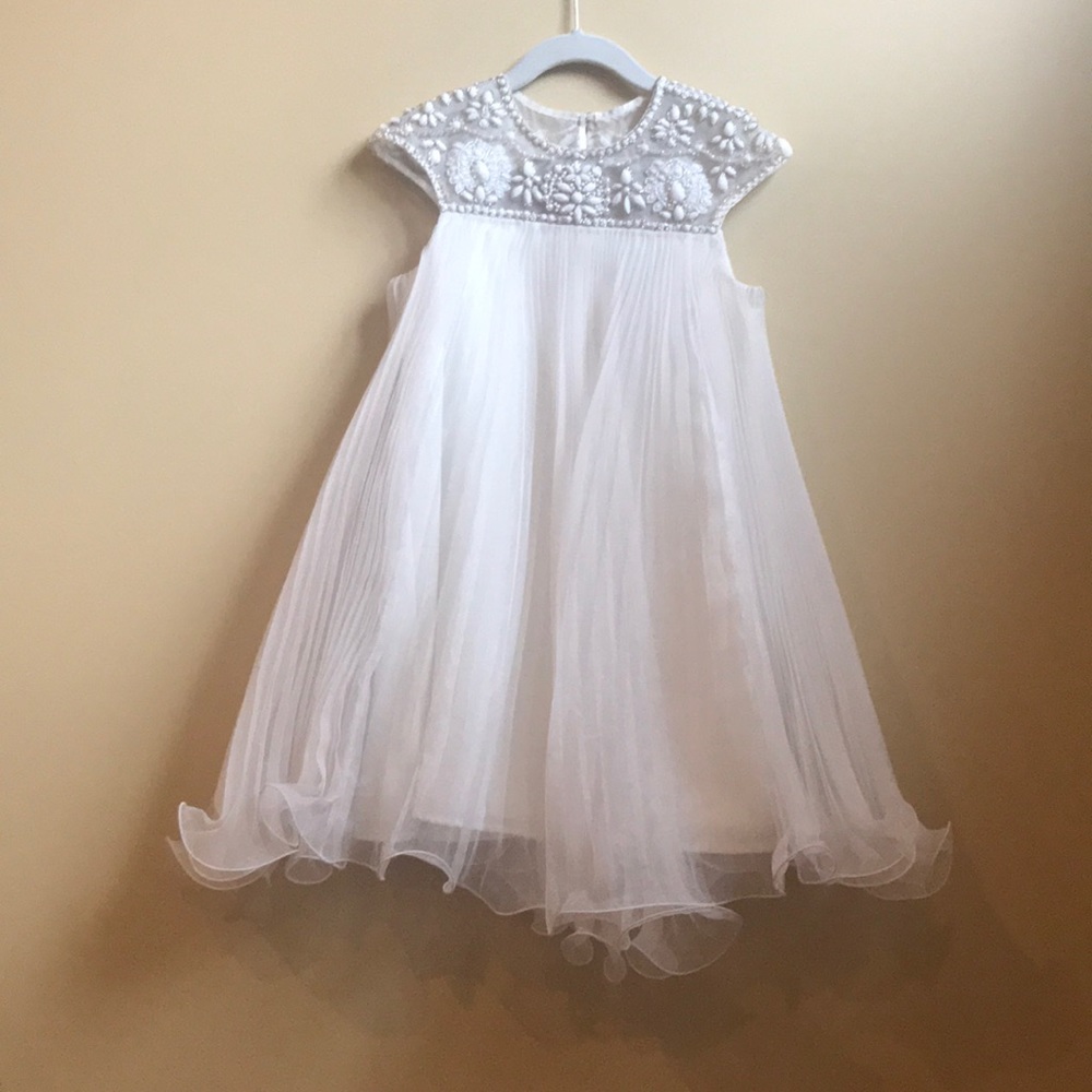 GIRLS WHITE MARCHESA DRESS